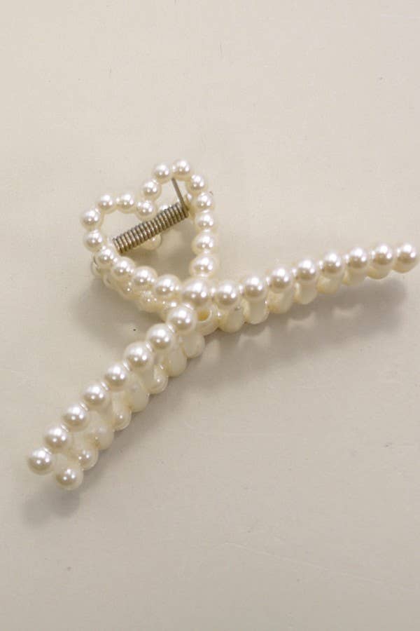 PEARL HAIR CLAW CLIPS | 40H736: BOW