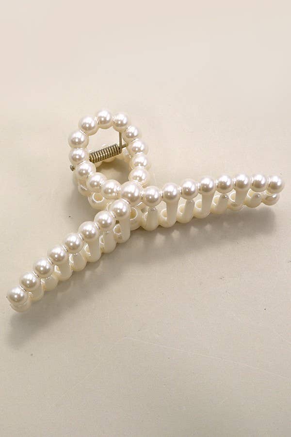 PEARL HAIR CLAW CLIPS | 40H736: BOW