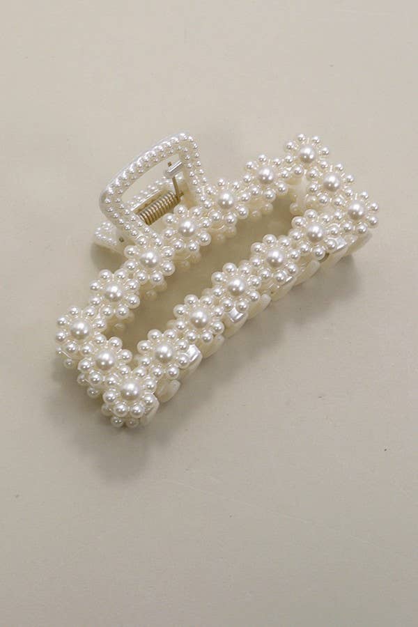 PEARL HAIR CLAW CLIPS | 40H736: BOW